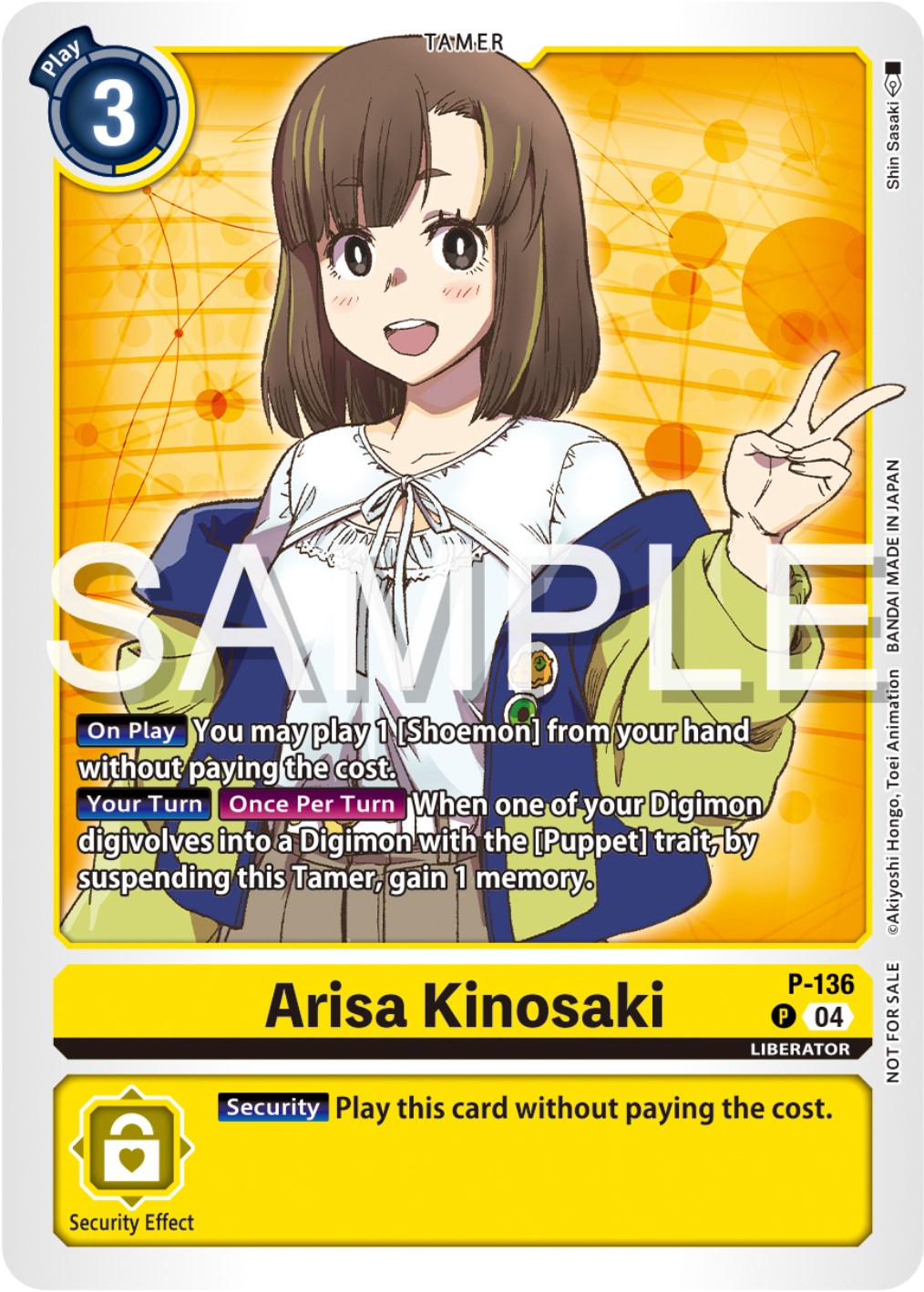 Arisa Kinosaki [P-136] (Digimon Liberator Promotion Pack) [Promotional Cards] | Mindsight Gaming