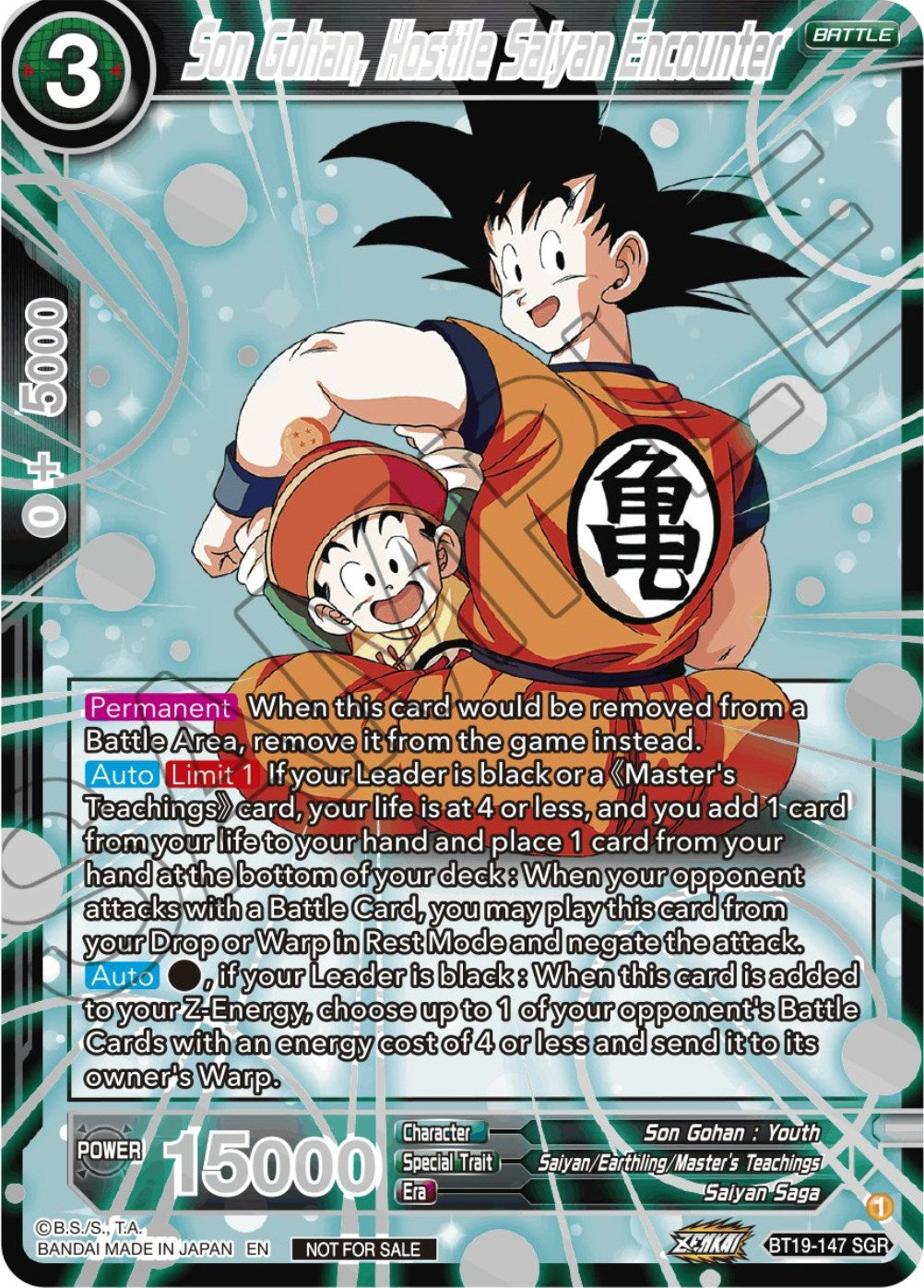 Son Gohan, Hostile Saiyan Encounter (Championship 2023 Reward Alternate Art Card Set) (Holo) (BT19-147) [Tournament Promotion Cards] | Mindsight Gaming