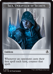 Human Wizard // Emblem - Jace, Unraveler of Secrets Double-Sided Token [Innistrad Remastered Tokens] | Mindsight Gaming