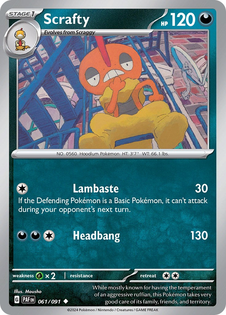 Scrafty (061/091) [Scarlet & Violet: Paldean Fates] | Mindsight Gaming