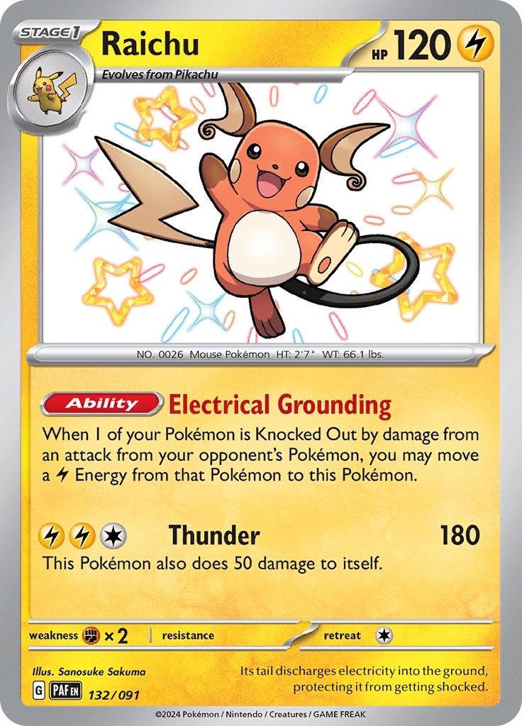 Raichu (132/091) [Scarlet & Violet: Paldean Fates] | Mindsight Gaming