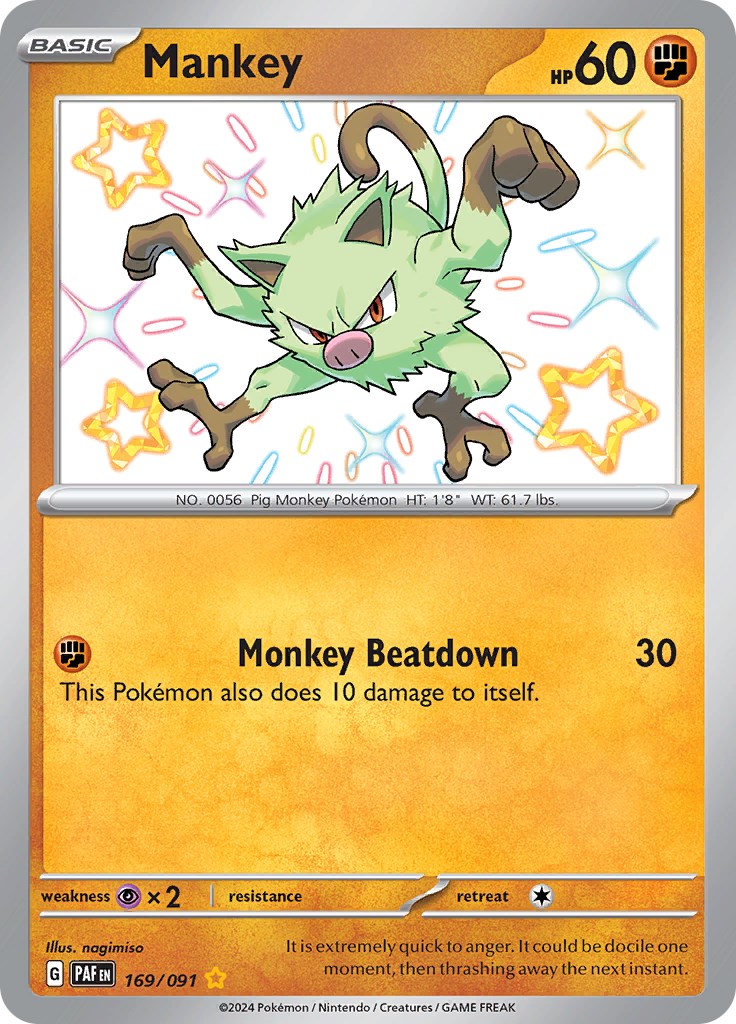 Mankey (169/091) [Scarlet & Violet: Paldean Fates] | Mindsight Gaming