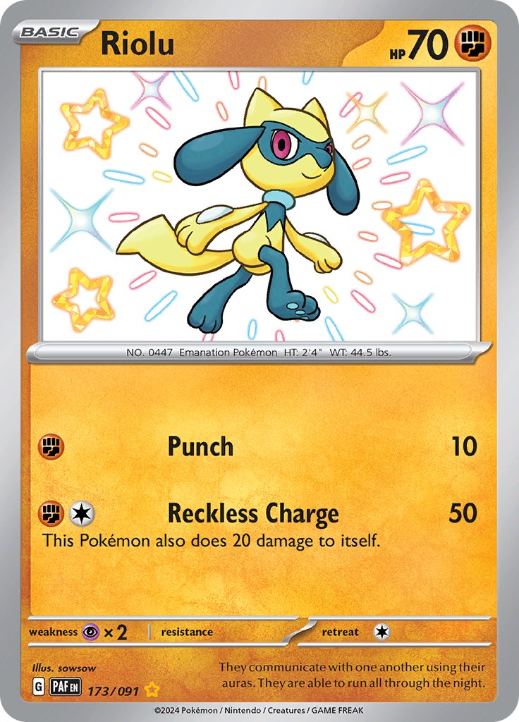 Riolu (173/091) [Scarlet & Violet: Paldean Fates] | Mindsight Gaming