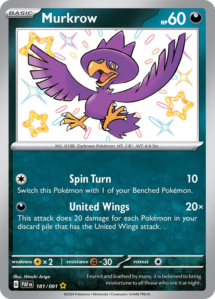 Murkrow (181/091) [Scarlet & Violet: Paldean Fates] | Mindsight Gaming