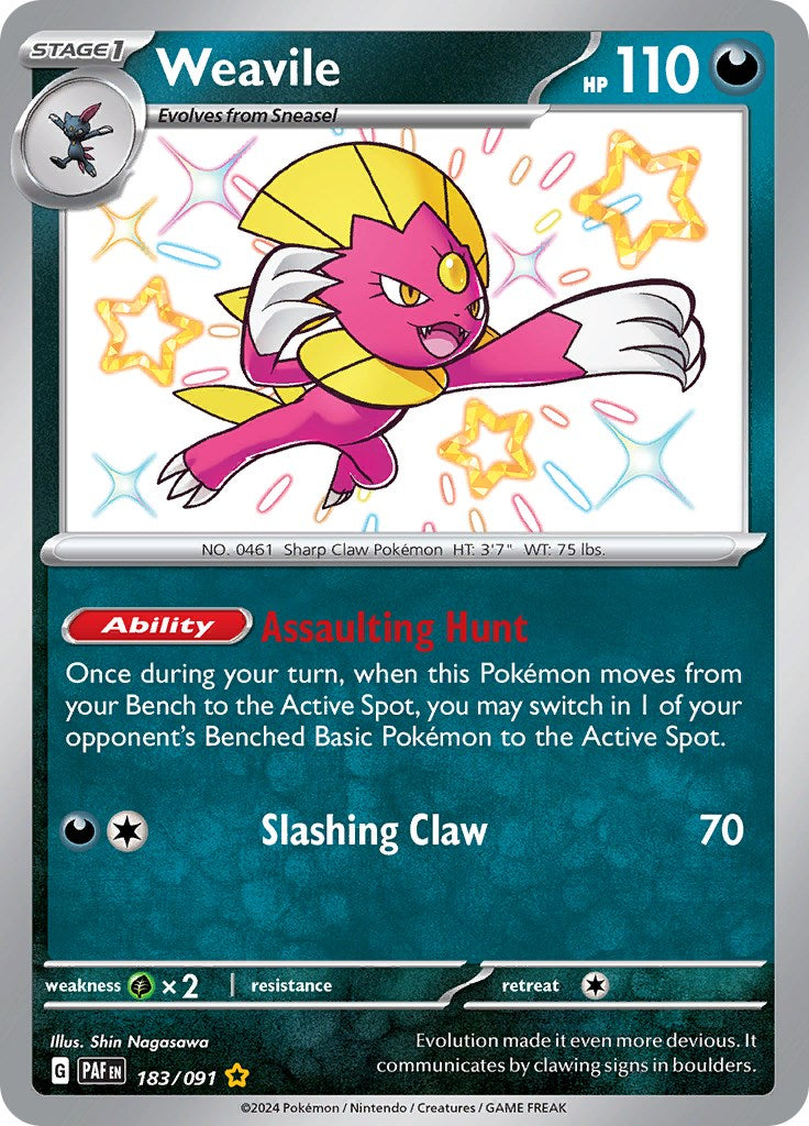 Weavile (183/091) [Scarlet & Violet: Paldean Fates] | Mindsight Gaming