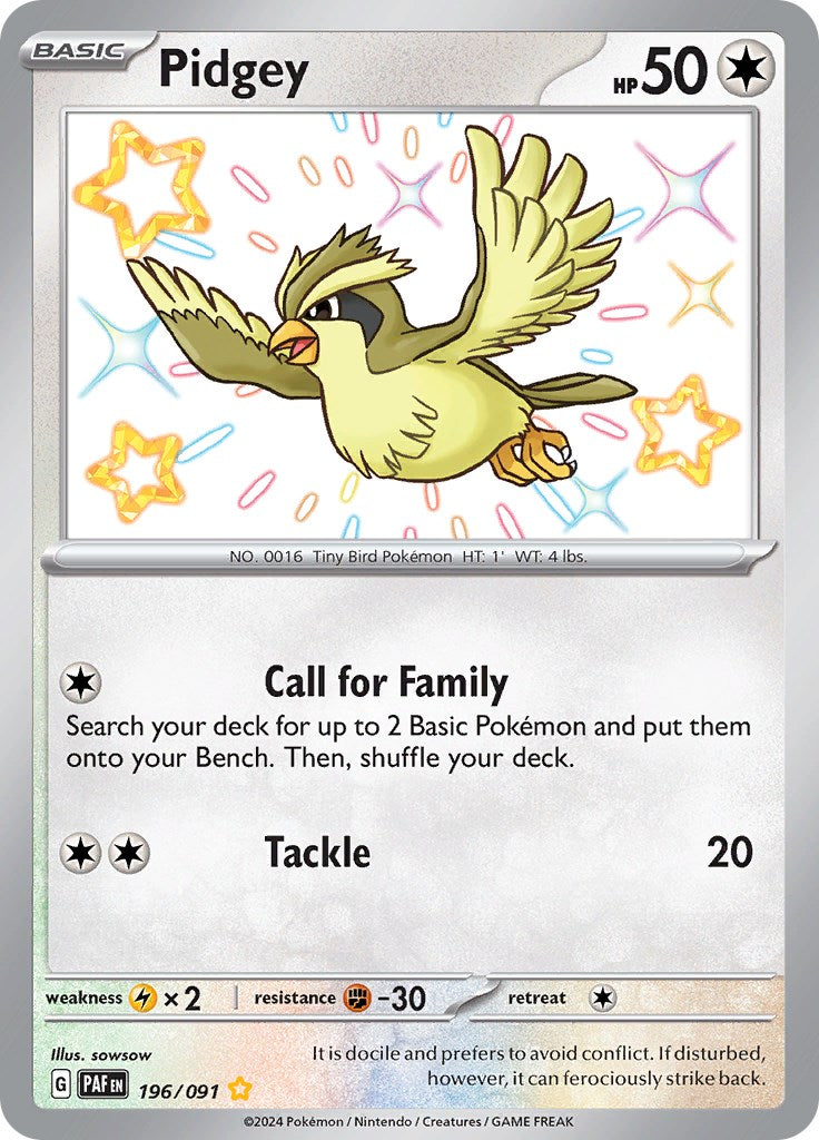 Pidgey (196/091) [Scarlet & Violet: Paldean Fates] | Mindsight Gaming