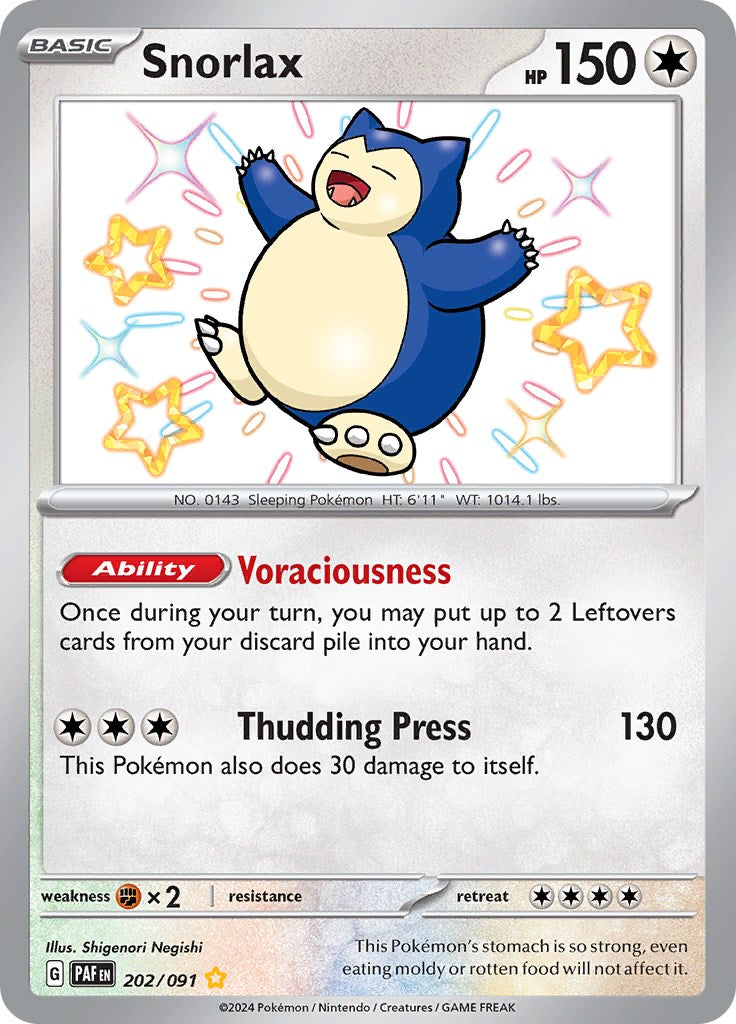 Snorlax (202/091) [Scarlet & Violet: Paldean Fates] | Mindsight Gaming