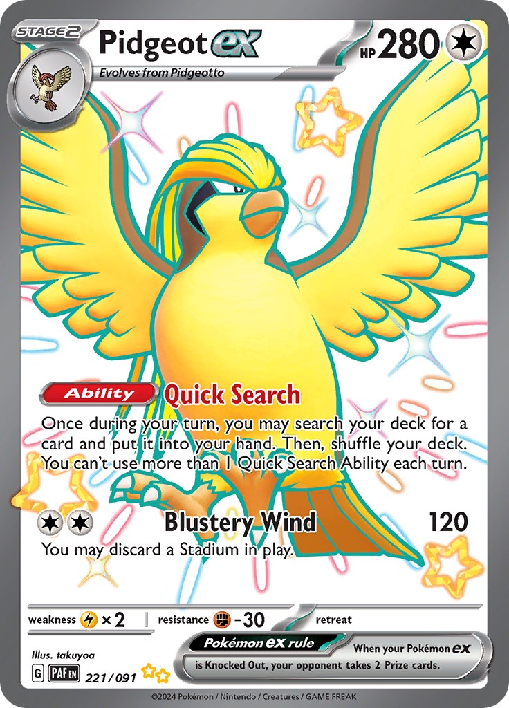 Pidgeot ex (221/091) [Scarlet & Violet: Paldean Fates] | Mindsight Gaming