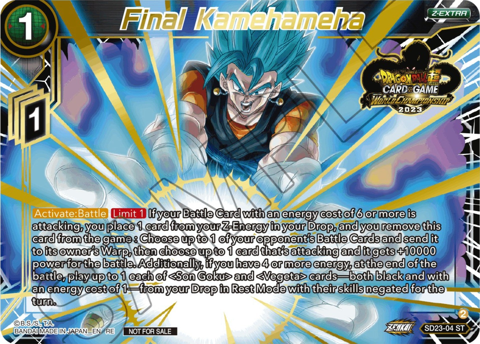 Final Kamehameha (2023 World Championship Z-Extra Card Set) (SD23-04) [Tournament Promotion Cards] | Mindsight Gaming