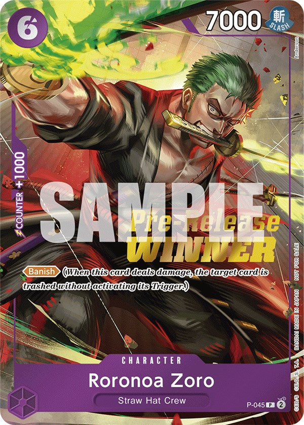 Roronoa Zoro (OP-06 Pre-Release Tournament) [Winner] [One Piece Promotion Cards] | Mindsight Gaming