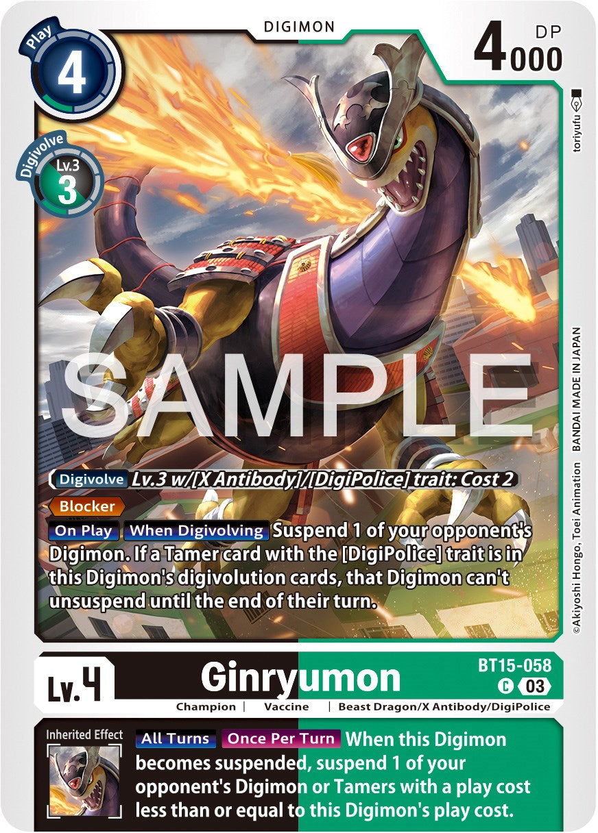 Ginryumon [BT15-058] [Exceed Apocalypse] | Mindsight Gaming