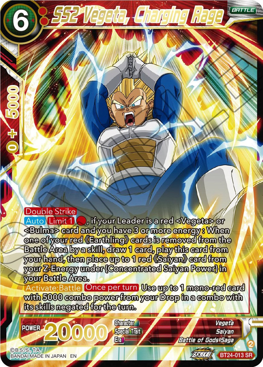 SS2 Vegeta, Charging Rage (BT24-013) [Beyond Generations] | Mindsight Gaming