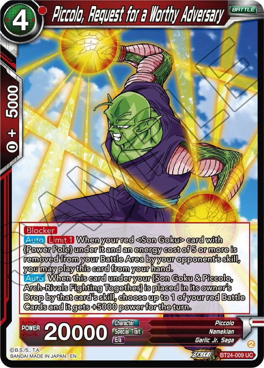 Piccolo, Request for a Worthy Adversary (BT24-009) [Beyond Generations] | Mindsight Gaming