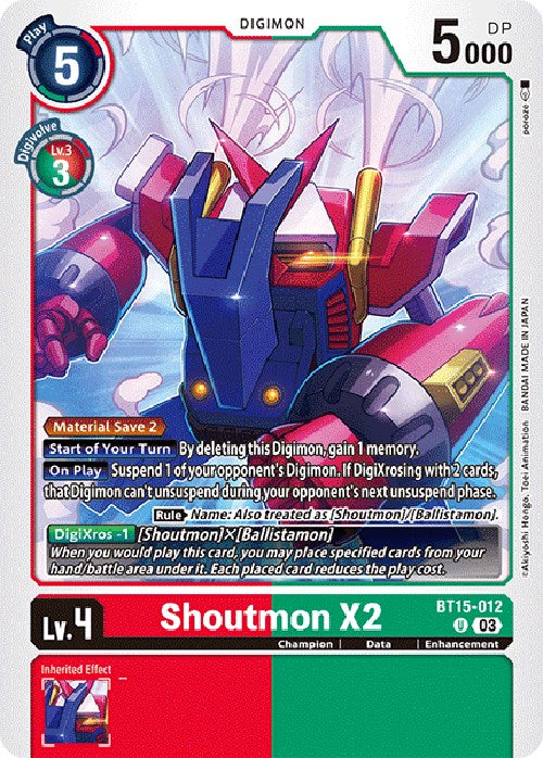 Shoutmon X2 [BT15-012] [Exceed Apocalypse] | Mindsight Gaming