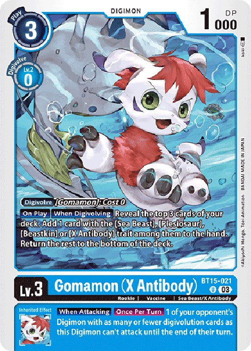 Gomamon (X Antibody) [BT15-021] [Exceed Apocalypse] | Mindsight Gaming