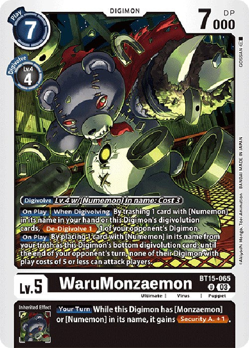 WaruMonzaemon (X Antibody) [BT15-065] [Exceed Apocalypse] | Mindsight Gaming