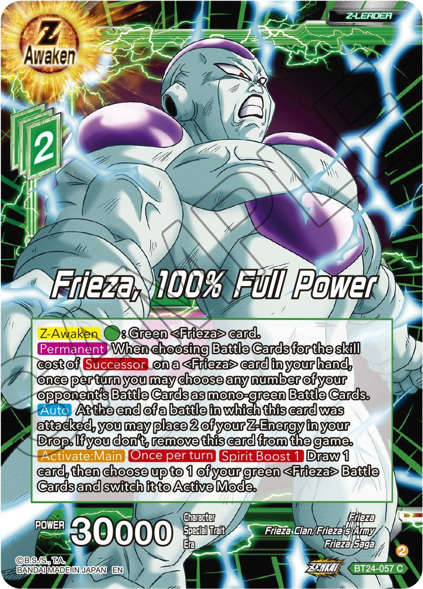 Frieza, 100% Full Power (BT24-057) [Beyond Generations] | Mindsight Gaming