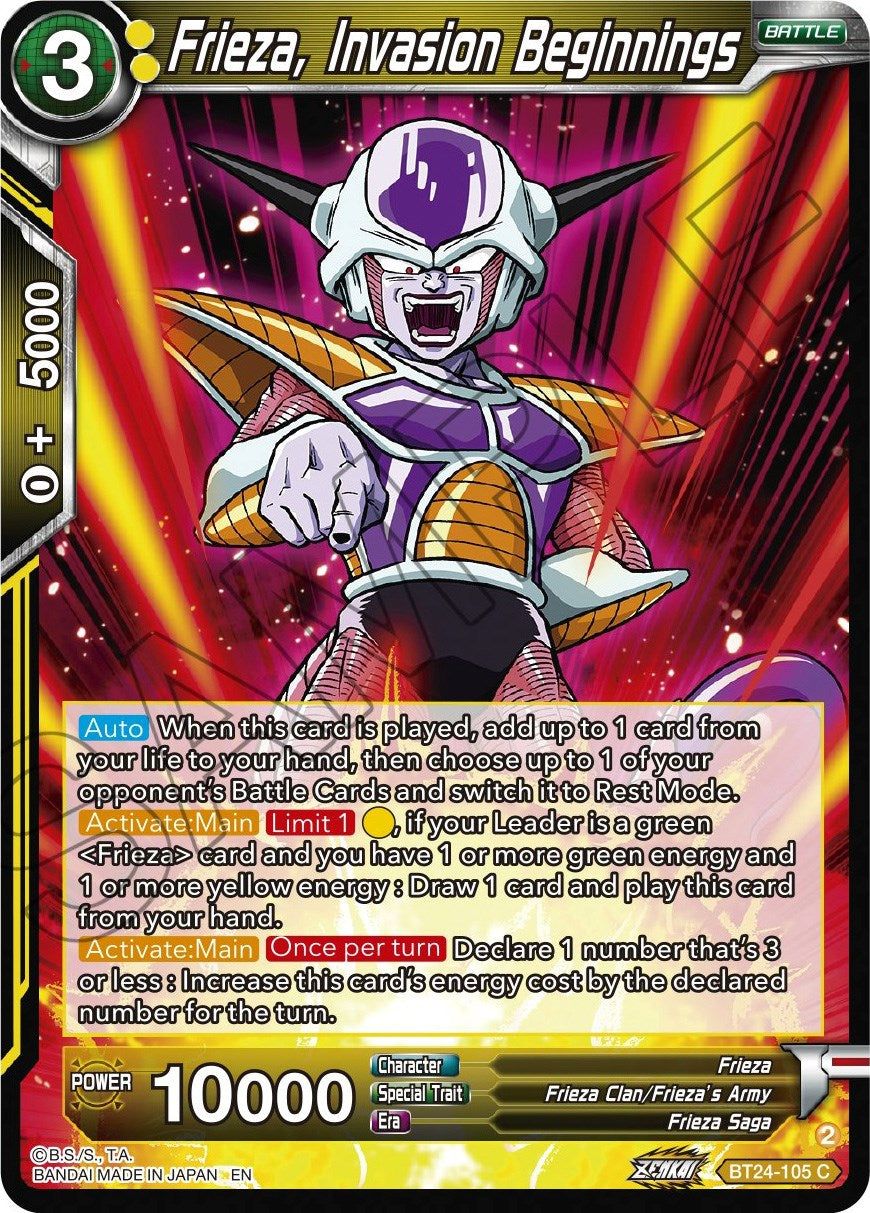 Frieza, Invasion Beginnings (BT24-105) [Beyond Generations] | Mindsight Gaming