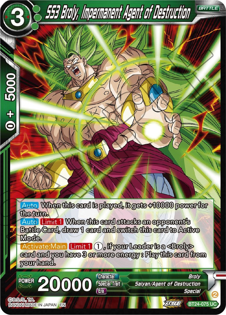 SS3 Broly, Impermanent Agent of Destruction (BT24-075) [Beyond Generations] | Mindsight Gaming