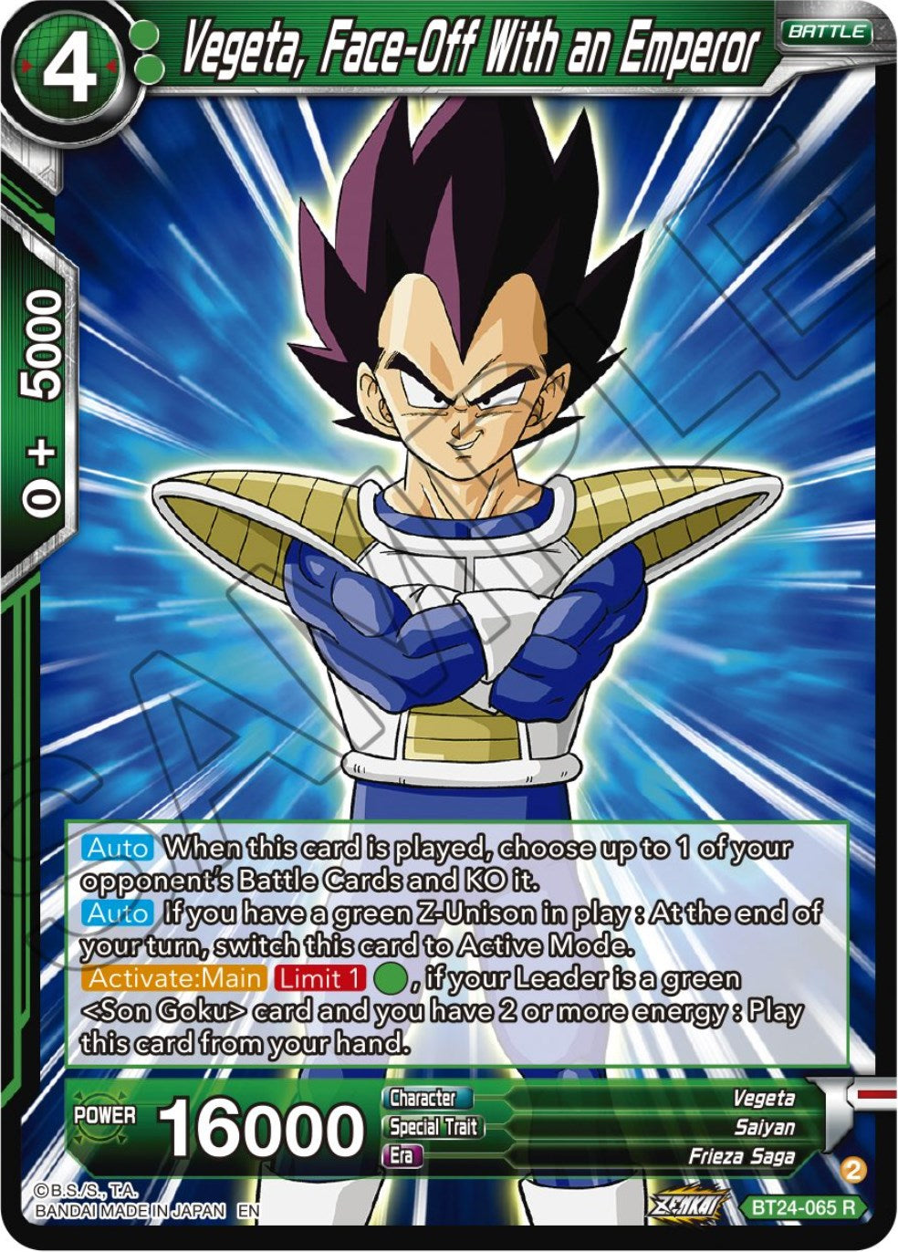 Vegeta, Face-Off With an Emperor (BT24-065) [Beyond Generations] | Mindsight Gaming