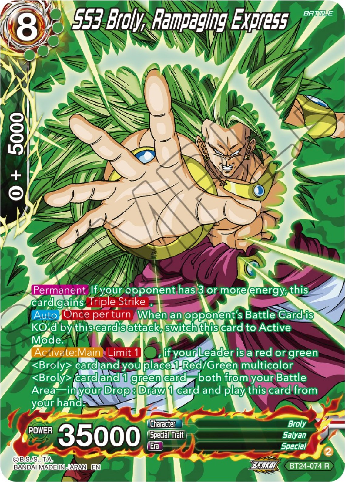 SS3 Broly, Rampaging Express (Collector Booster) (BT24-074) [Beyond Generations] | Mindsight Gaming