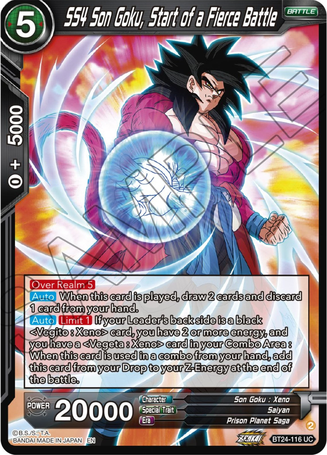 SS4 Son Goku, Starts of a Fierce Battle (BT24-116) [Beyond Generations] | Mindsight Gaming