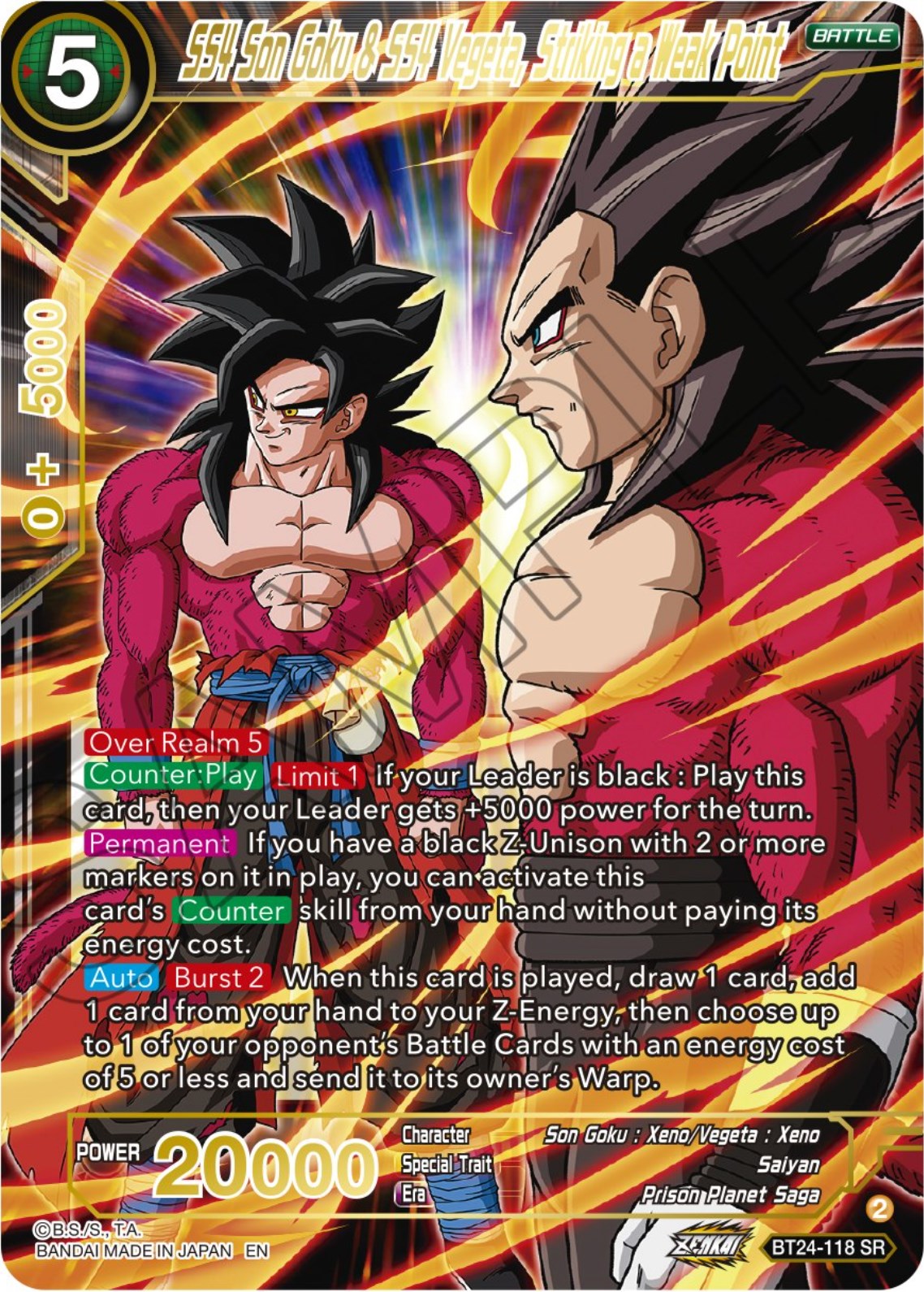 SS4 Son Goku & SS4 Vegeta, Striking a Weak Point (BT24-118) [Beyond Generations] | Mindsight Gaming