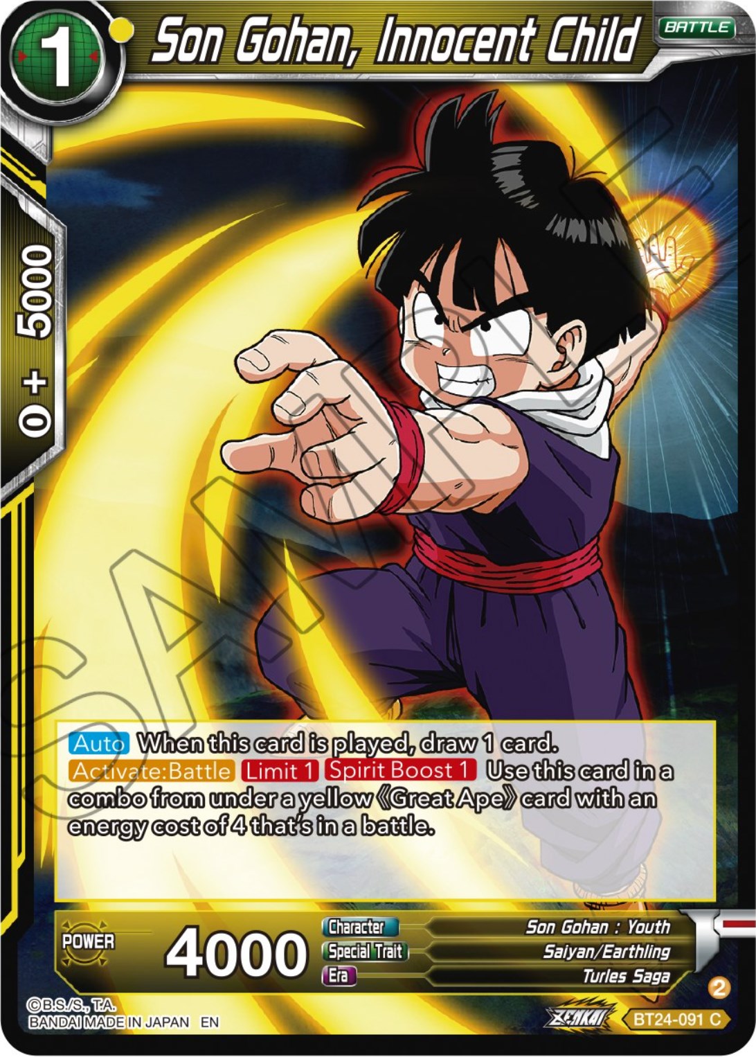 Son Gohan, Innocent Child (BT24-091) [Beyond Generations] | Mindsight Gaming