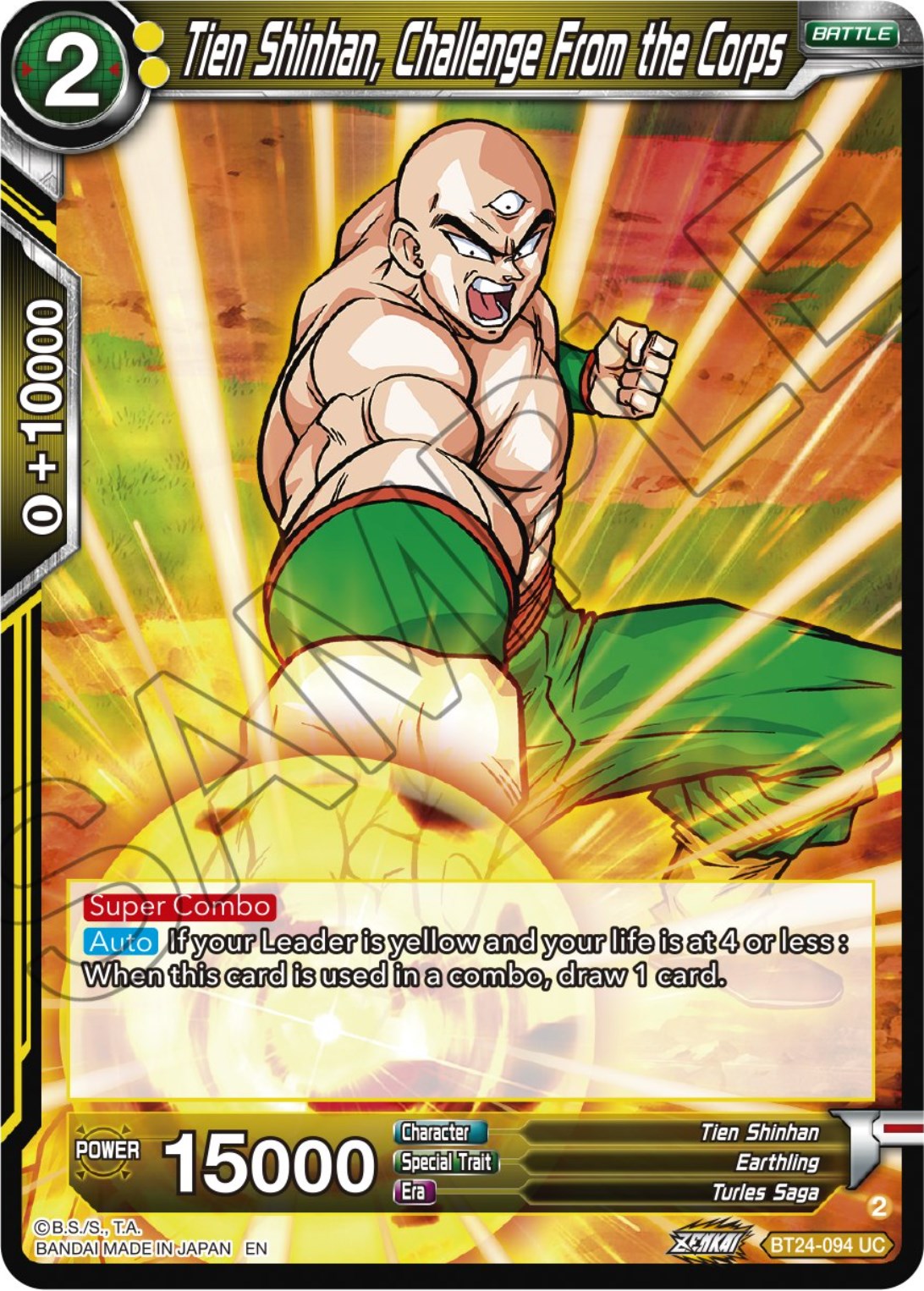 Tien Shinhan, Challenge From the Corps (BT24-094) [Beyond Generations] | Mindsight Gaming