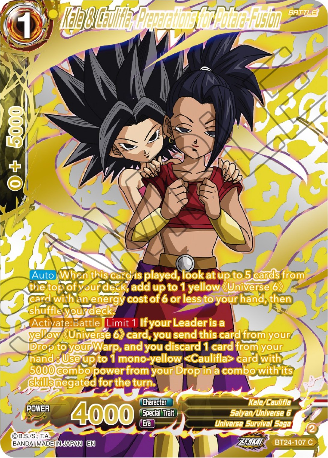 Kale & Caulifla, Preparations for Potara-Fusion (Collector Booster) (BT24-107) [Beyond Generations] | Mindsight Gaming