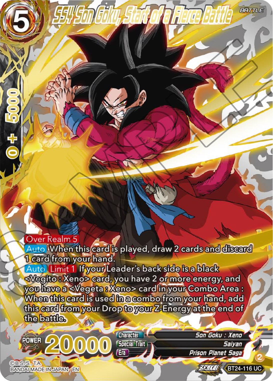 SS4 Son Goku, Start of a Fierce Battle (Collector Booster) (BT24-116) [Beyond Generations] | Mindsight Gaming