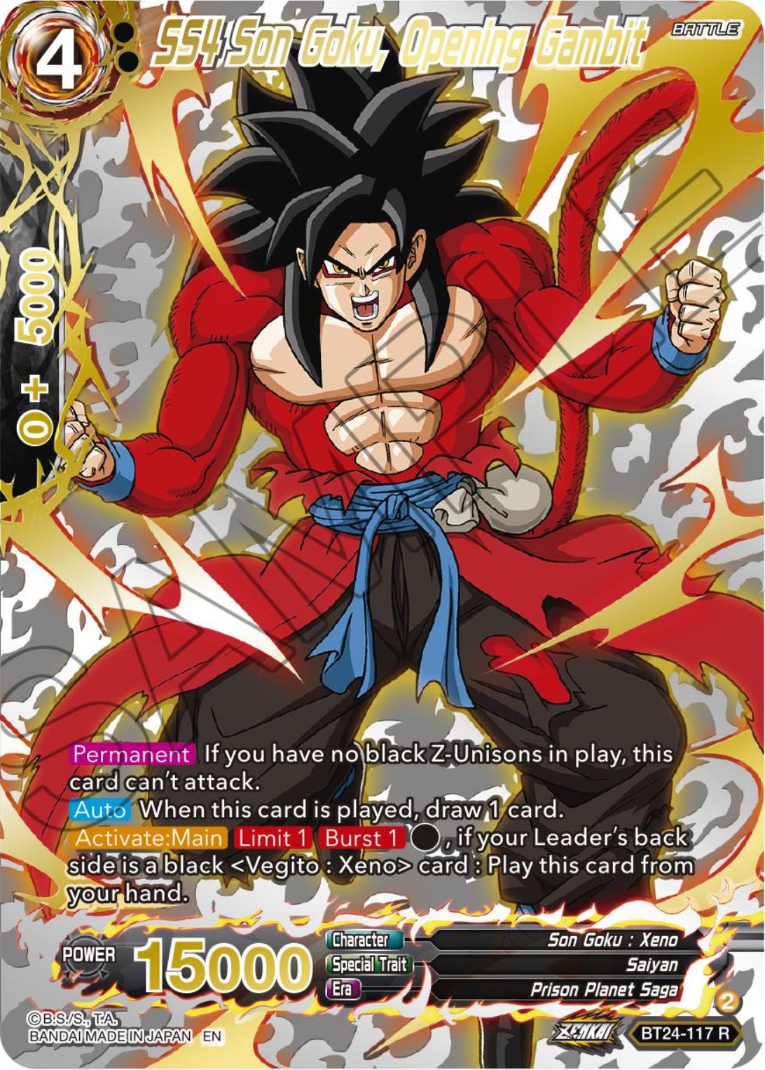 SS4 Son Goku, Opening Gambit (Collector Booster) (BT24-117) [Beyond Generations] | Mindsight Gaming