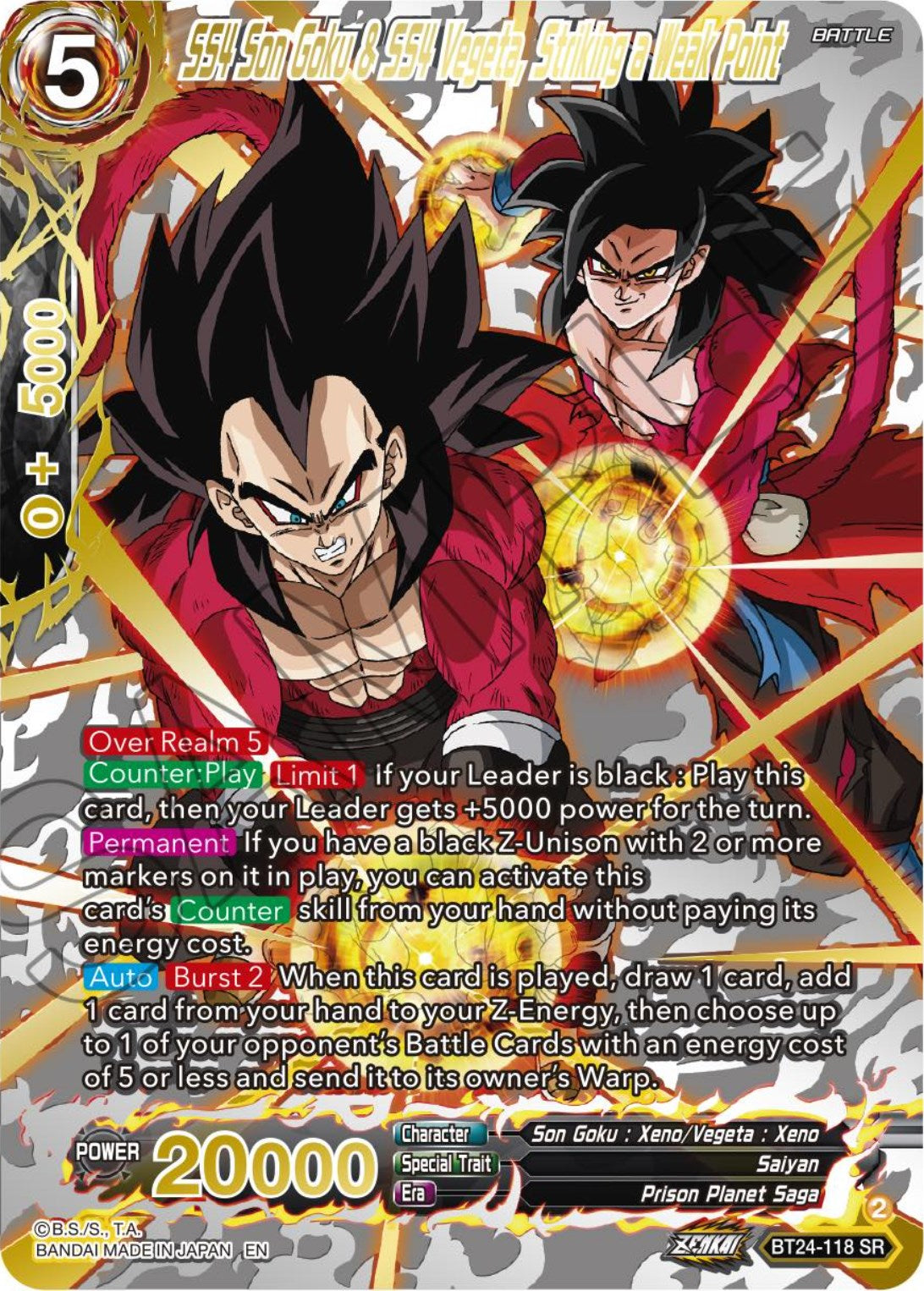 SS4 Son Goku & SS4 Vegeta, Striking a Weak Point (Collector Booster) (BT24-118) [Beyond Generations] | Mindsight Gaming