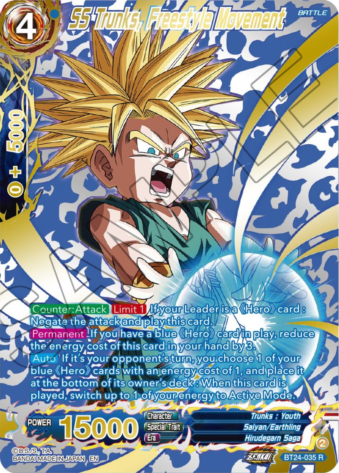 SS Trunks, Freestyle Movement (Collector Booster) (BT24-035) [Beyond Generations] | Mindsight Gaming