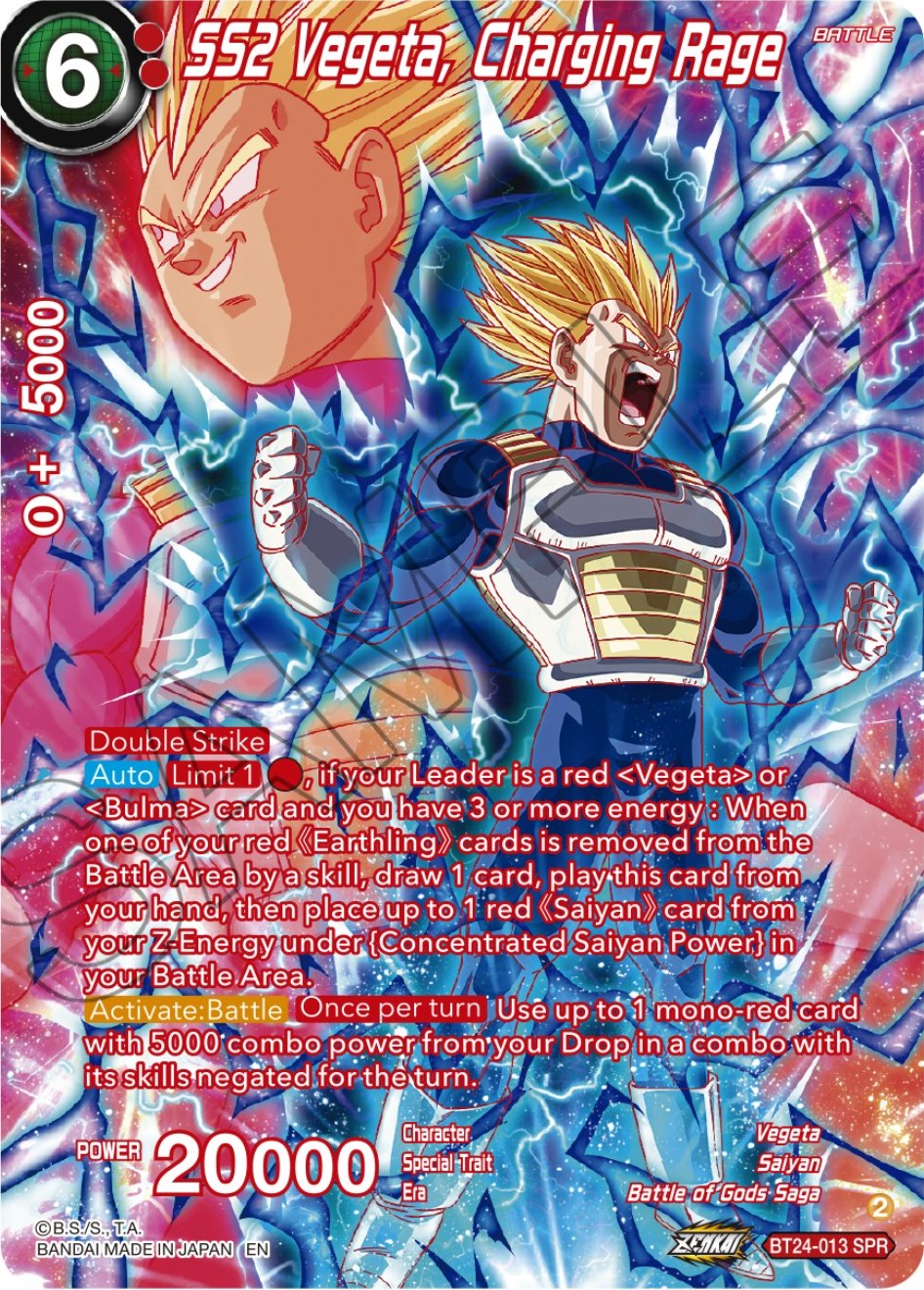 SS2 Vegeta, Charging Rage (SPR) (BT24-013) [Beyond Generations] | Mindsight Gaming