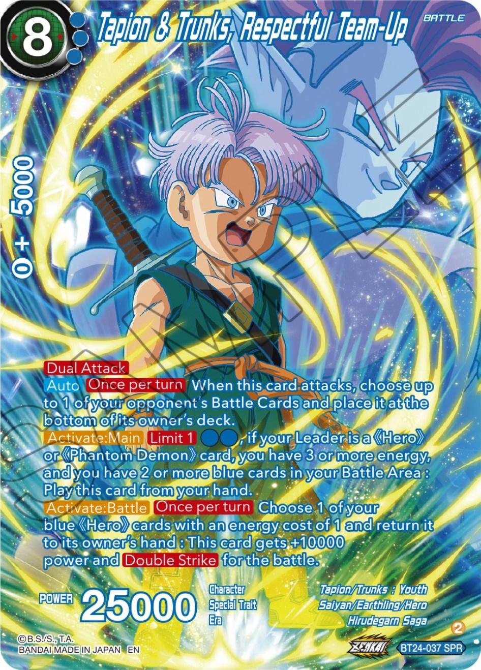 Tapin & Trunks, Respectful Team-Up (SPR) (BT24-037) [Beyond Generations] | Mindsight Gaming