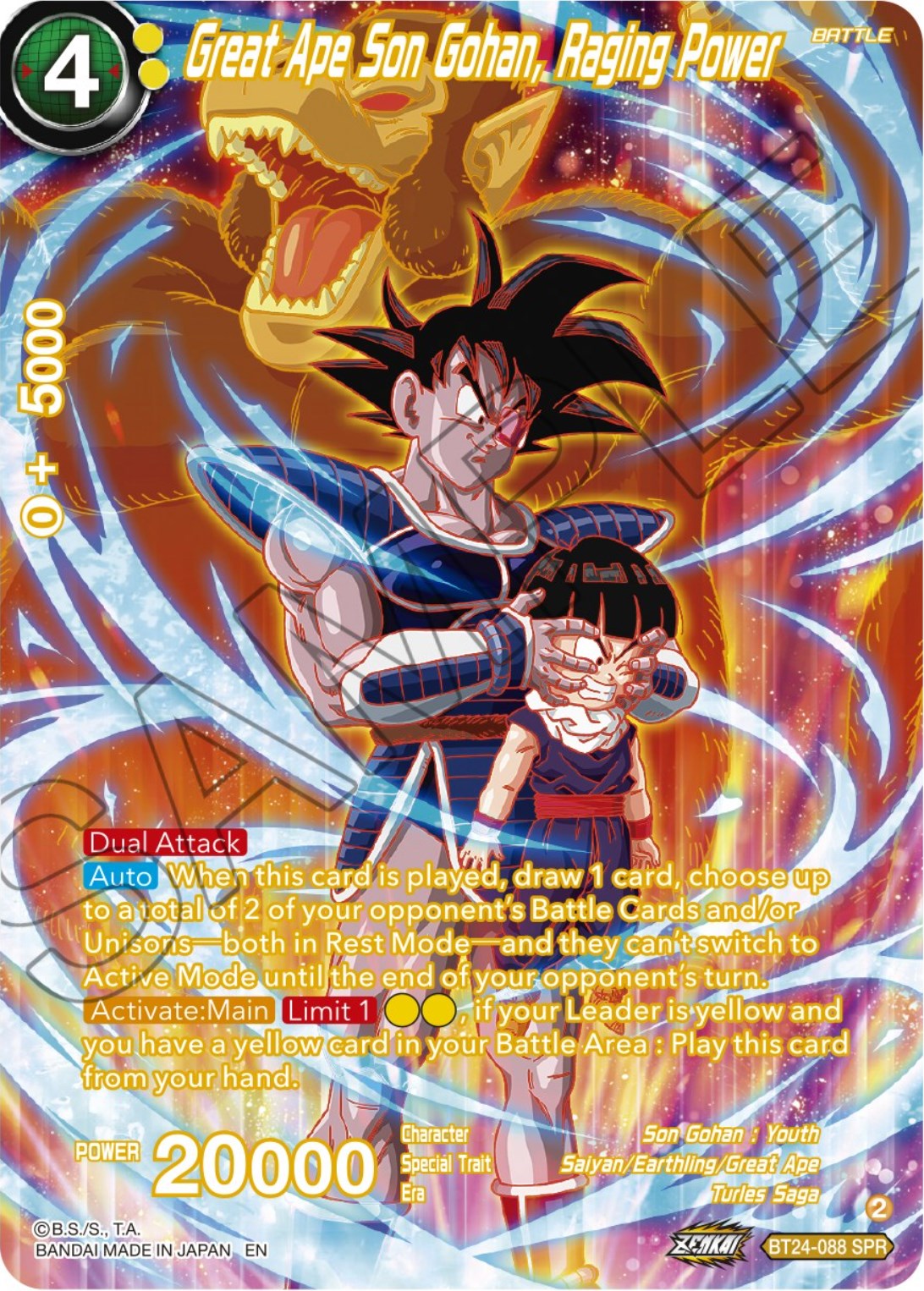 Great Ape Son Gohan, Raging Power (SPR) (BT24-088) [Beyond Generations] | Mindsight Gaming