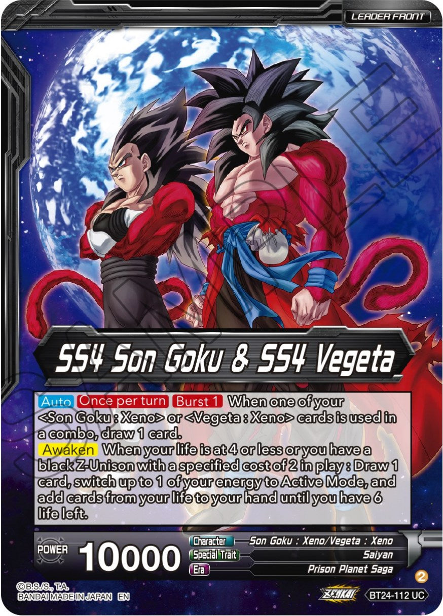 SS4 Son Goku & SS4 Vegeta // SS4 Vegito, Sparking Potara Warrior (SLR) (BT24-112) [Beyond Generations] | Mindsight Gaming