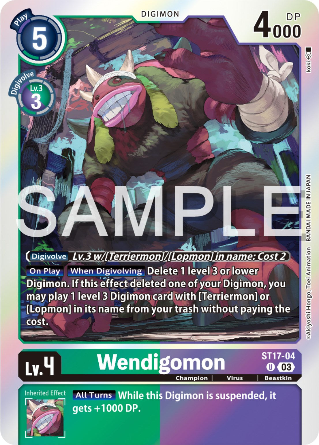 Wendigomon [ST17-04] [Starter Deck: Double Typhoon Advanced Deck Set] | Mindsight Gaming