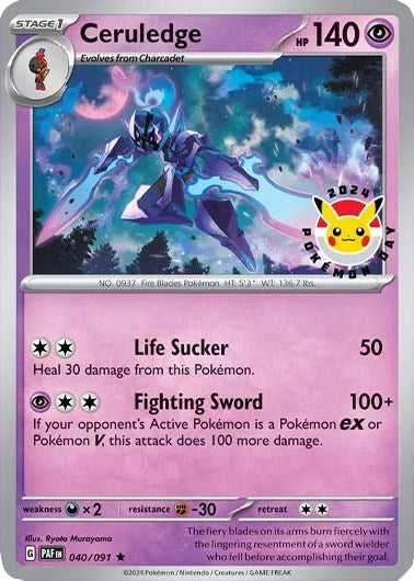 Ceruledge (040/091) (Pokemon Day 2024)(Cosmos Holo) [Scarlet & Violet: Black Star Promos] | Mindsight Gaming