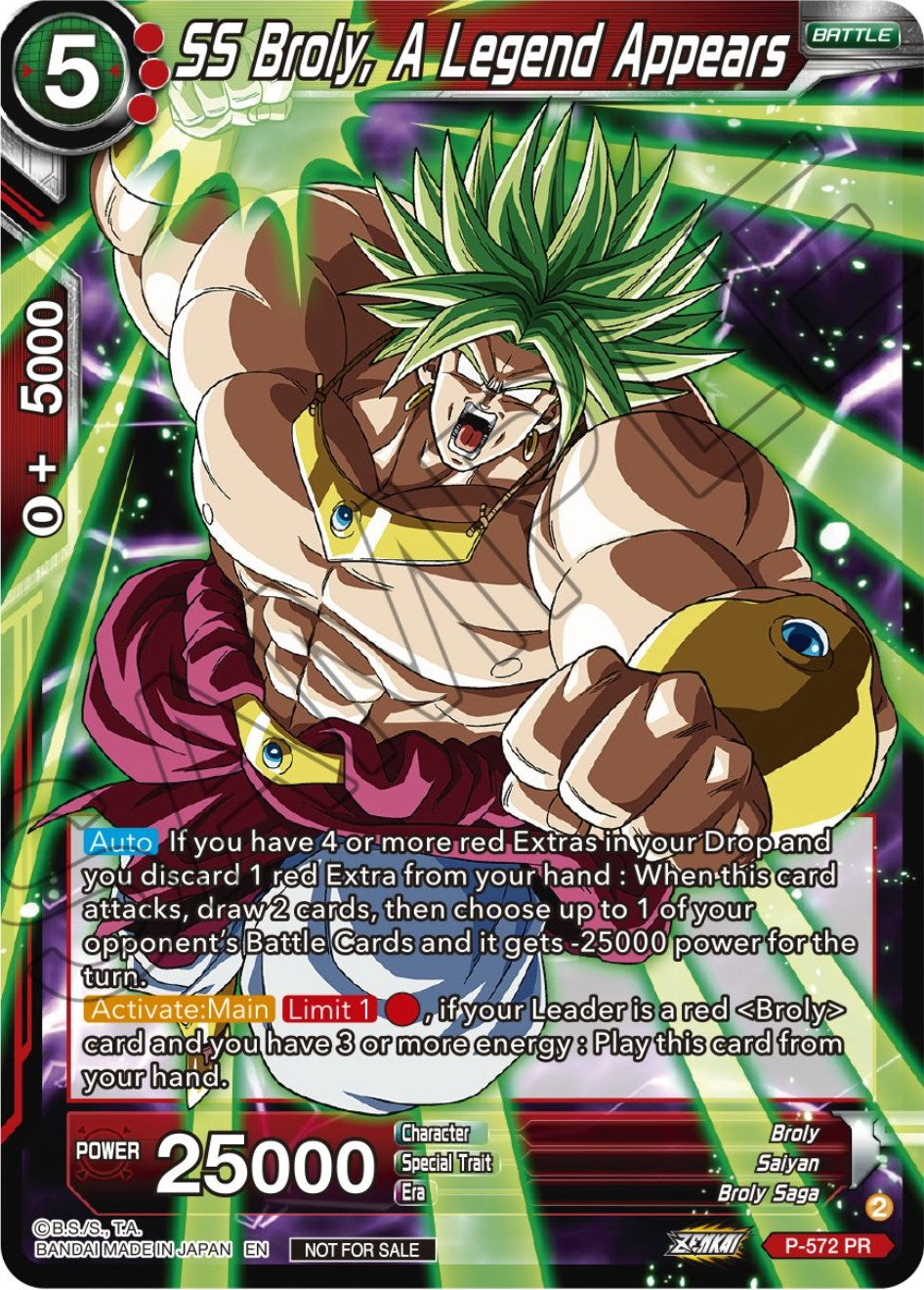 SS Broly, A Legend Appears (Zenkai Series Tournament Pack Vol.7) (P-572) [Tournament Promotion Cards] | Mindsight Gaming