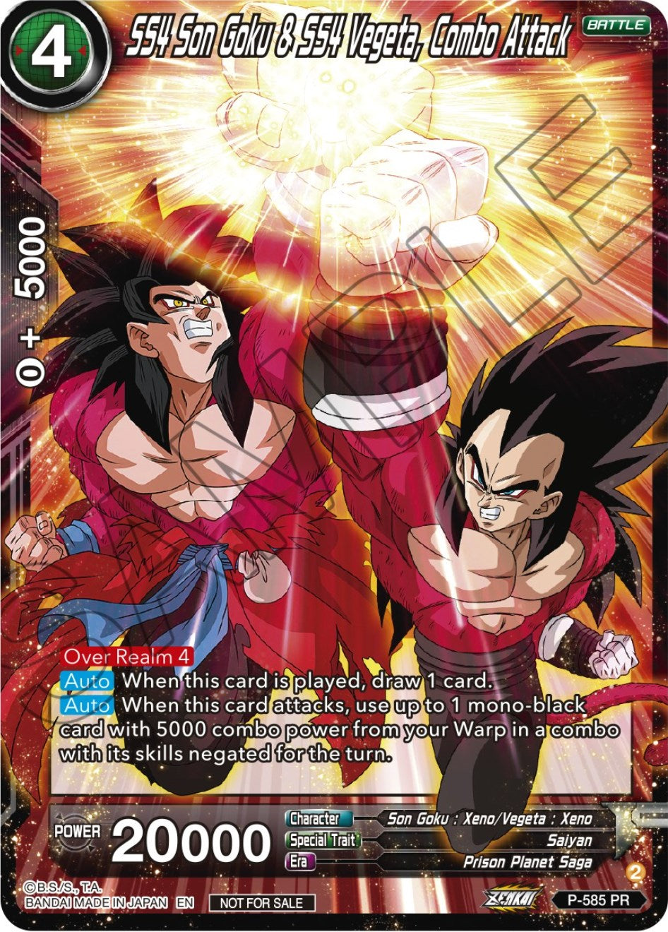 SS4 Son Goku & SS4 Vegeta, Combo Attack (Zenkai Series Tournament Pack Vol.7) (P-585) [Tournament Promotion Cards] | Mindsight Gaming