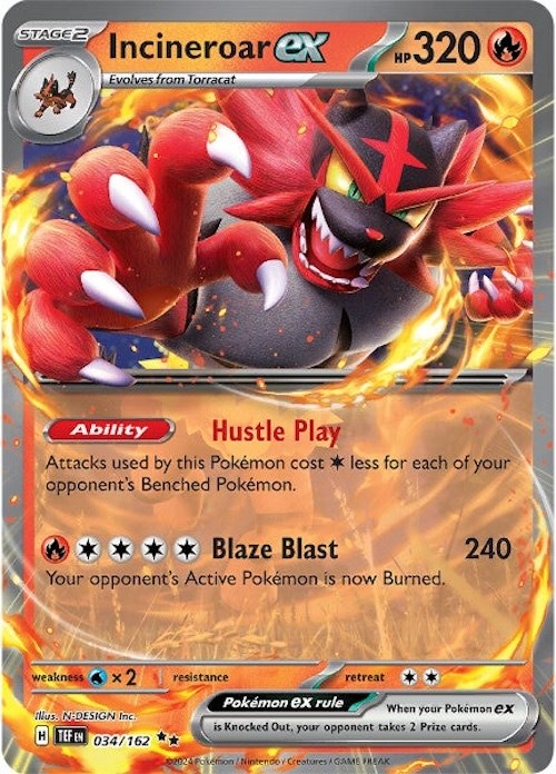 Incineroar ex (034/162) [Scarlet & Violet: Temporal Forces] | Mindsight Gaming