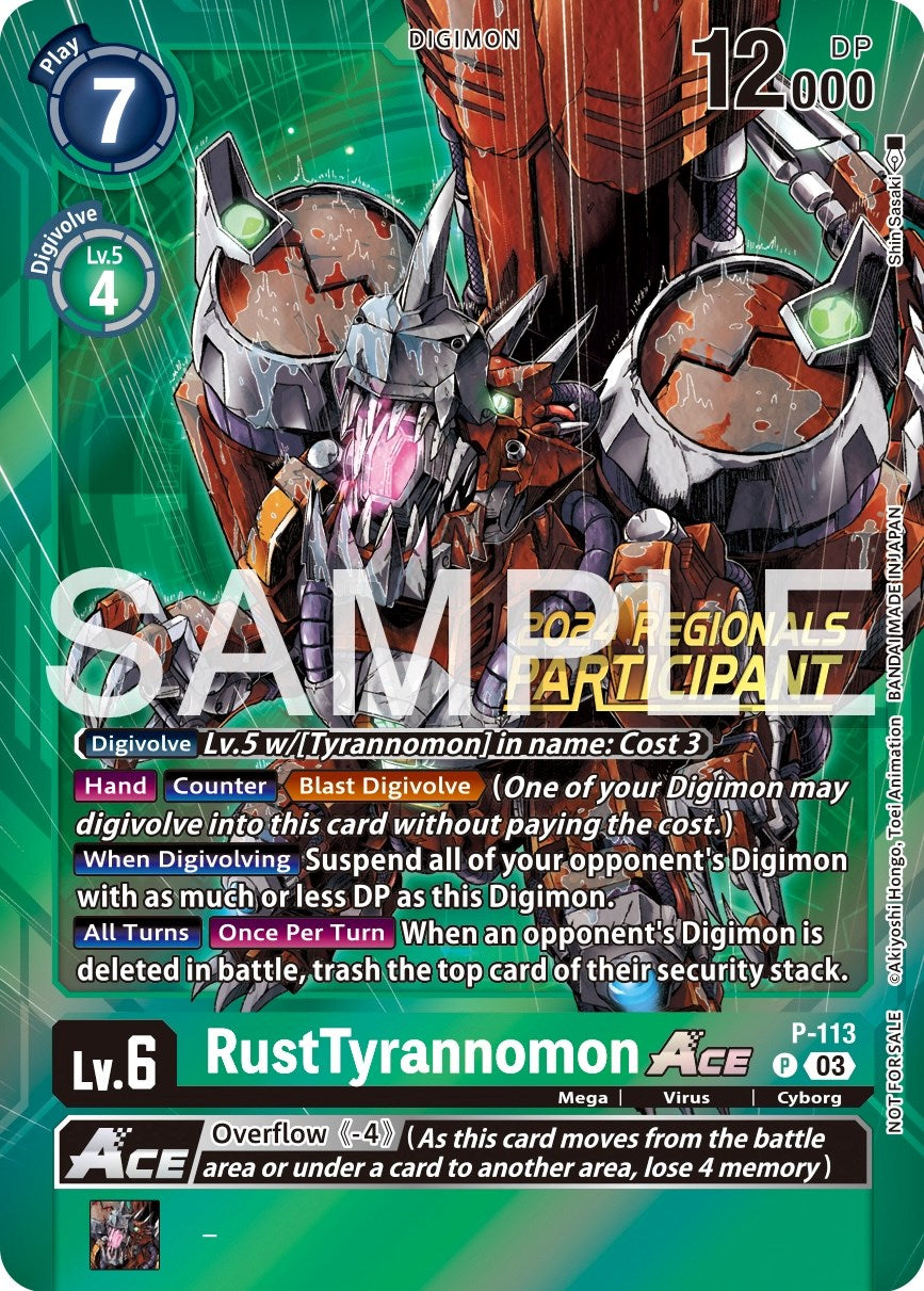 RustTyrannomon Ace [P-113] (2024 Regionals Participant) [Promotional Cards] | Mindsight Gaming