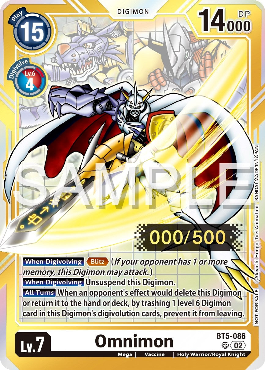 Omnimon [BT5-086] (Serial Numbered) [Battle of Omni Promos] | Mindsight Gaming