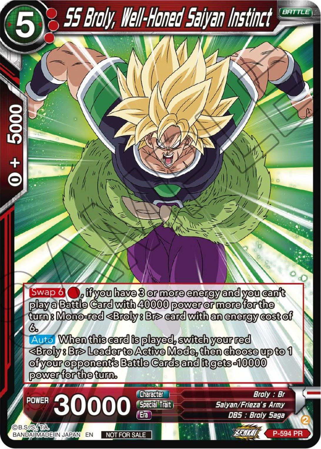 SS Broly, Well-Honed Saiyan Instinct (Deluxe Pack 2024 Vol.1) (P-594) [Promotion Cards] | Mindsight Gaming