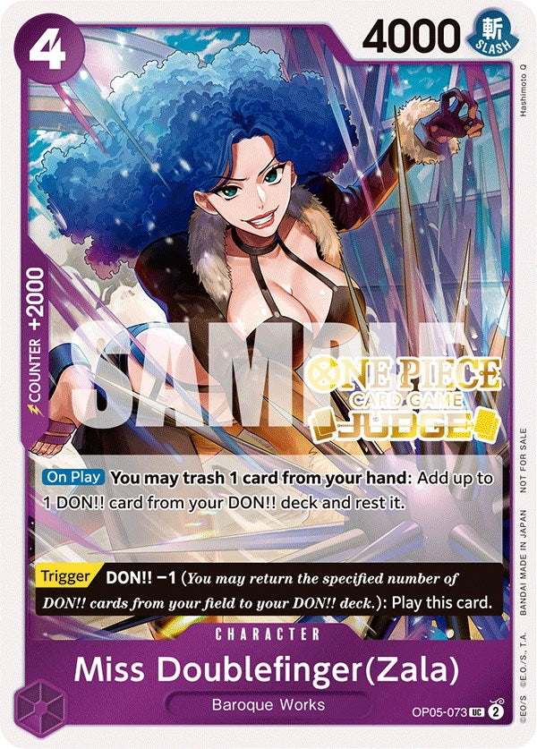 Miss Doublefinger(Zala) (Judge Pack Vol. 3) [One Piece Promotion Cards] | Mindsight Gaming