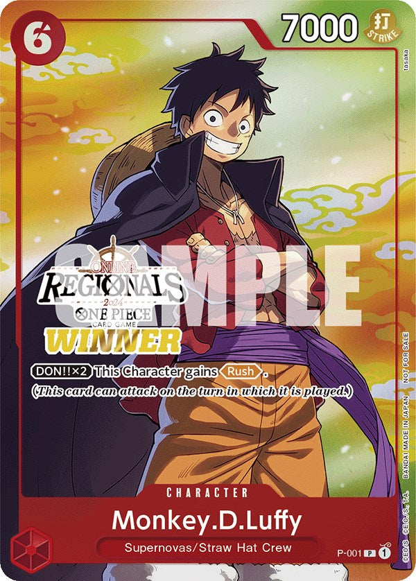 Monkey.D.Luffy (Online Regional 2024 Vol. 2) [Winner] [One Piece Promotion Cards] | Mindsight Gaming