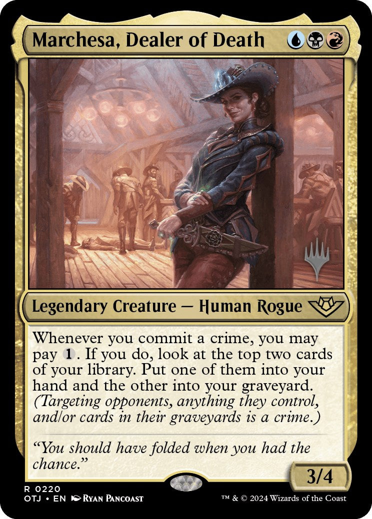 Marchesa, Dealer of Death (Promo Pack) [Outlaws of Thunder Junction Promos] | Mindsight Gaming