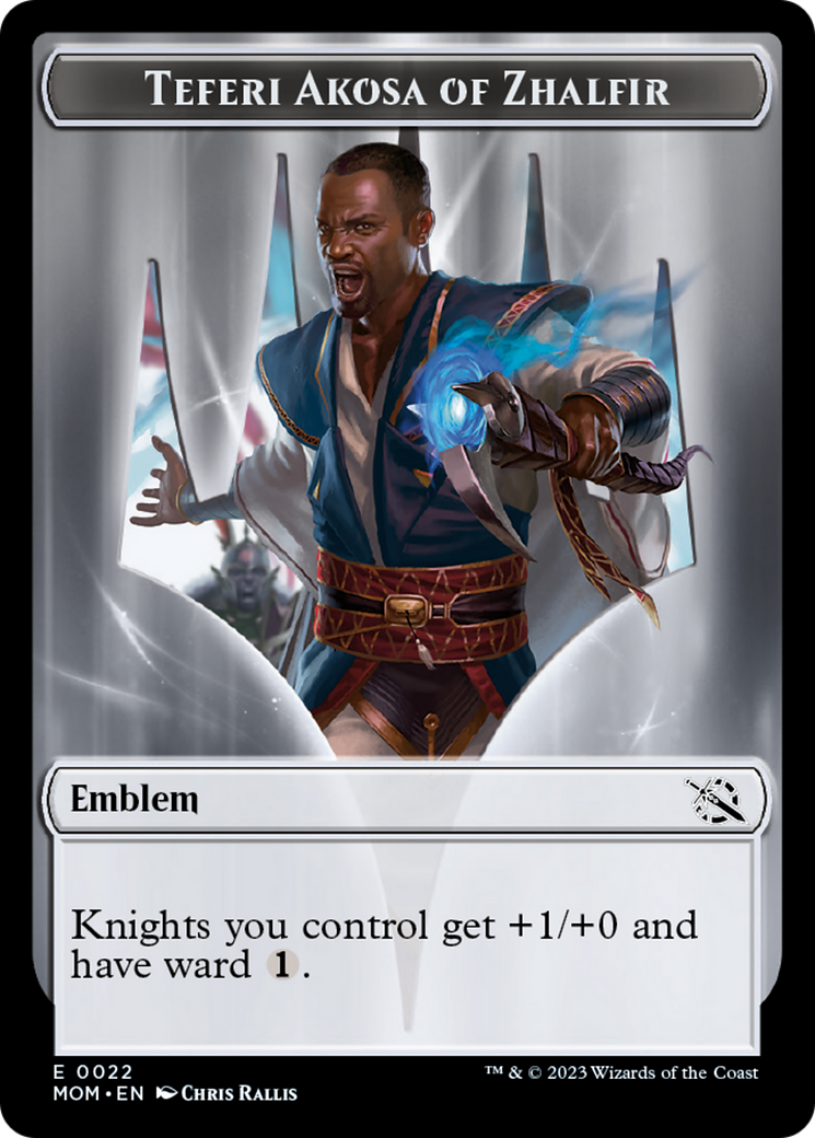 Soldier // Teferi Akosa of Zhalfir Emblem Double-Sided Token [March of the Machine Tokens] | Mindsight Gaming